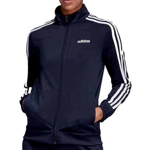 adidas DU0665 Women's Sz XS Black/White Essentials 3-Stripes Tricot Jacket - Picture 7 of 8